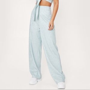 Nasty Gal Plisse Wide Leg Trouser